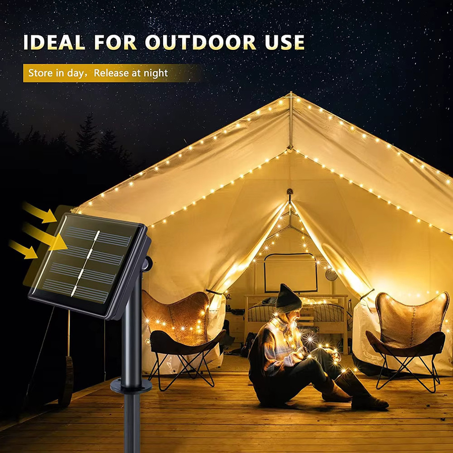 OSIDEN Solar LED Lichterkette Outdoor Wasserdicht Kupferdraht Girlande für Garten und Camping - Bild 5