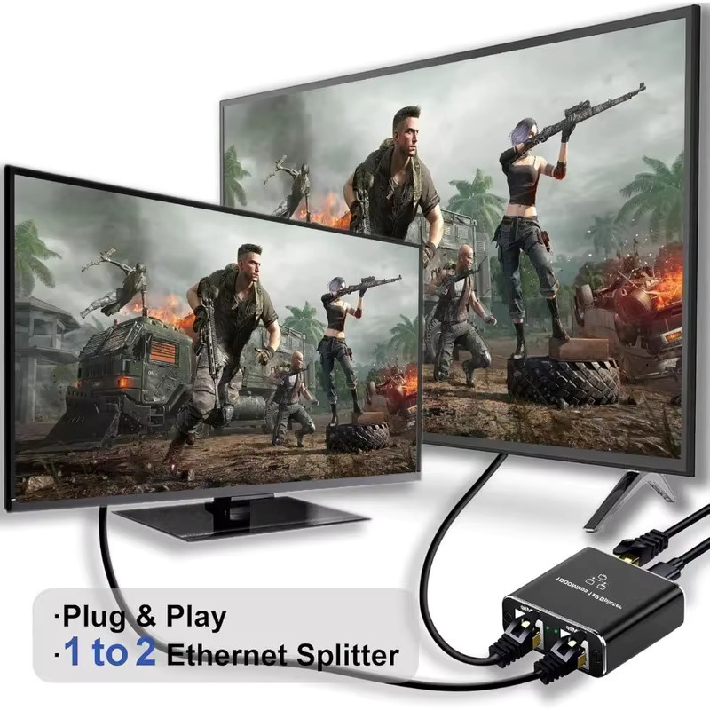 Regaton Gigabit-Ethernet-Switch LAN-Adapter Schwarz mit 1000 Mbit/s für Router und Laptop - Bild 3