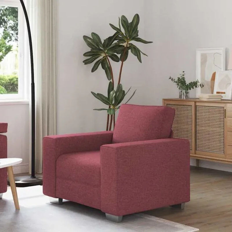 Modernes 1-Sitzer Sofa mit Kissen von vidaXL in Rot aus Stoff, B/T/H: 100 x 77 x 82 cm - Bild 1