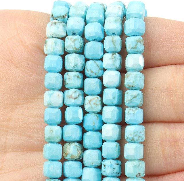 nociuciu Perlen, Türkis, blau, quadratisch, 5 mm, Unisex - Bild 1