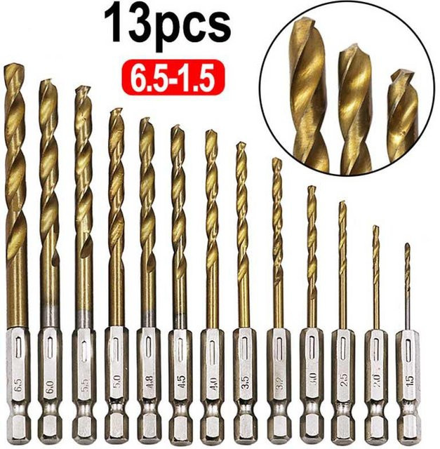 XMSJ Sechskantschaft Schraubendreher-Bits mit Titanbeschichtung in Gold, 1 bis 13 Stück Set - Bild 1