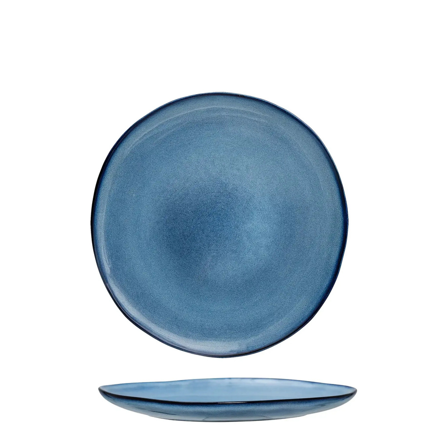Bloomingville Teller aus Steingut in Blau Sandrine - Bild 1