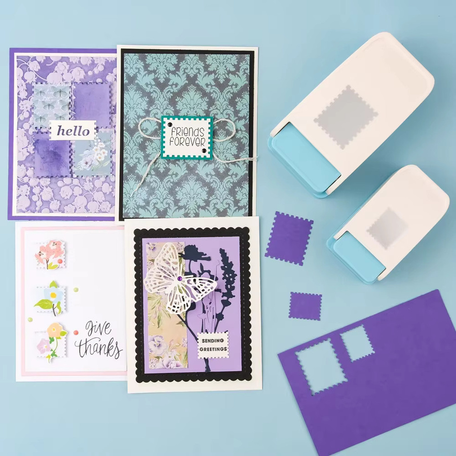 Rechteckiger Briefmarken-Stanzhebel aus Kunststoff für Scrapbooking, Basteln und Fotoherstellung - Bild 2