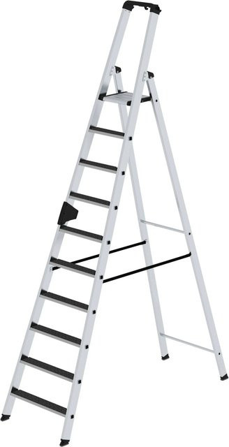 PROREGAL Stufen-Stehleiter Clip-Step R13 einseitig begehbar, Farbe: Silber, 10 Stufen - Bild 1