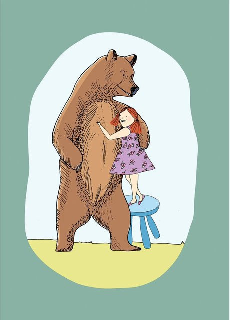 Komar Wandbild Lili and Bear, Multicolor, B: 50 cm, H: 70 cm - Bild 1