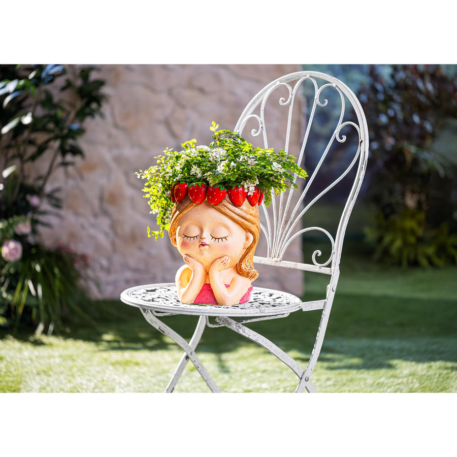 Blumentopf Erdbeermädchen von viva domo aus Keramik, Multicolor, B: 26,5 cm, T: 20,5 cm - Bild 2