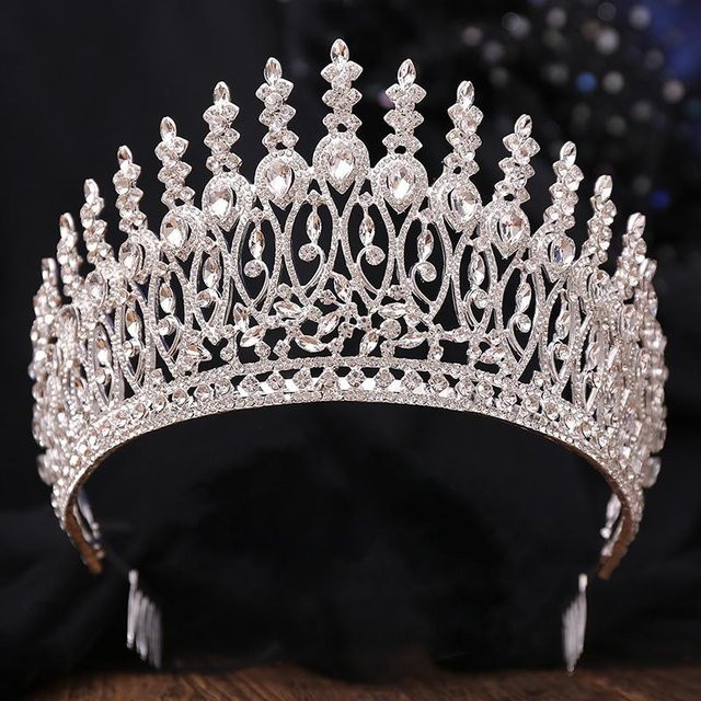 YIRAN Tiara Strasskrone, gray, Damen - Bild 1