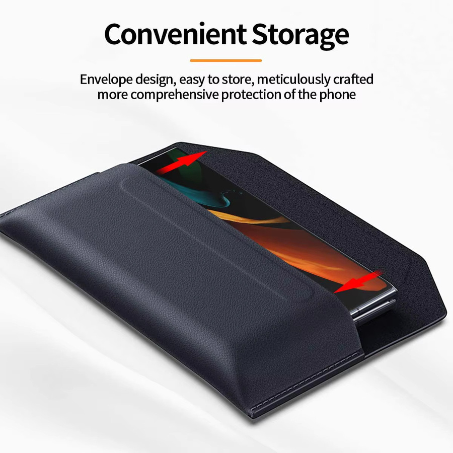Samsung Galaxy Z TriFold Schutzhülle aus echtem Rindsleder in Schwarz oder Blau - Bild 3