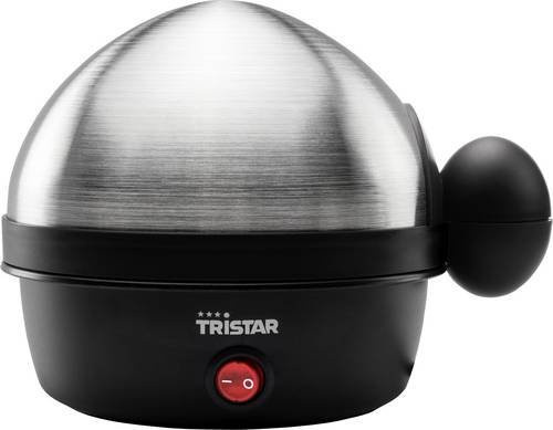 Tristar EK-3076 Eierkocher aus Edelstahl mit Messbecher und Kontrollleuchte in Schwarz und Silber - Bild 1