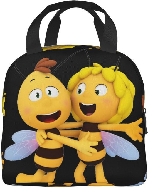 Isolierte Lunchtasche Biene Maja mit Blumen Motiv von Fancy Style Studio, Mehrfarbig, Thermische Bento-Box für die Schule - Bild 1