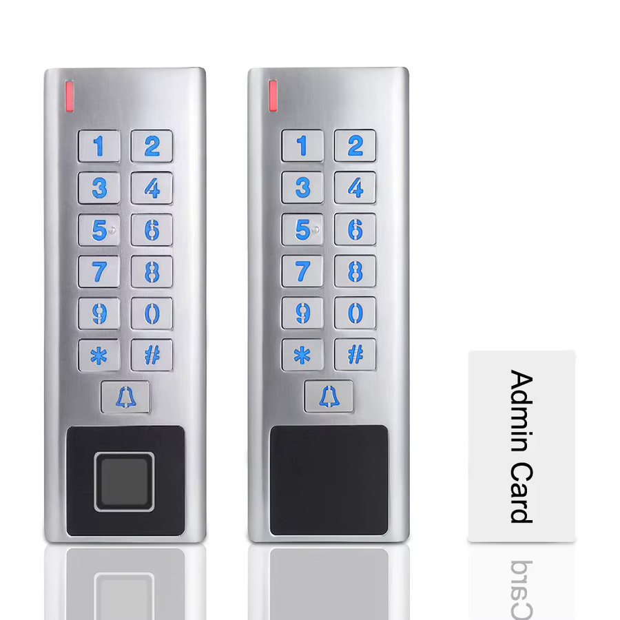 Asia-Teco Intelligentes Zugangskontrollsystem für den Außenbereich mit Fingerabdruck, RFID, Passwort und Tuya-App Unterstützung in Silber - Bild 5