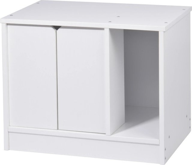 Dobar Katzenschrank mit Höhle aus Holz in Weiß, B/T/H: 59 x 39 x 48 cm - Bild 1