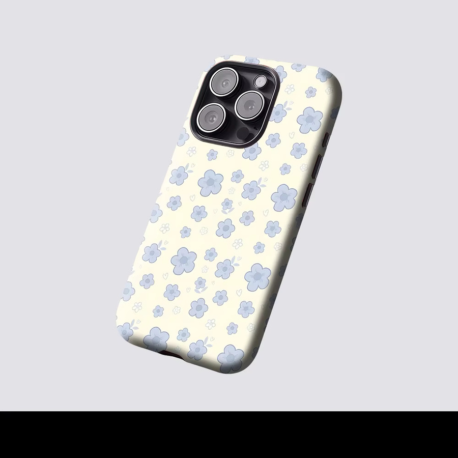 Robuste Magnetische Handyhülle von Potdemiel mit hellblauem Blumenmuster für iPhone 17 16 15 14 13 Pro Max Plus - Bild 2