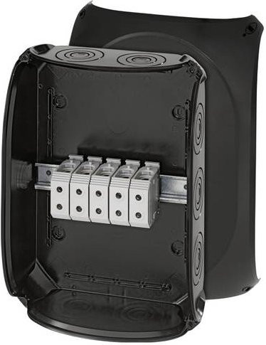 Hensel Abzweigdose halogenfrei und plombierbar in Schwarz, B/T/H: 25,5 x 35,5 cm - Bild 1