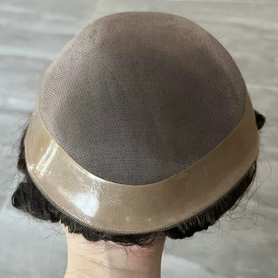 simbeauty Toupet für Männer, Echthaar, Natürliches Lockiges Haar, 18mm - Bild 2