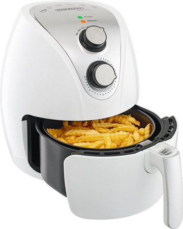 monzana Heißluftfritteuse 9in1 in Weiß mit 1500W Leistung und Rezeptheft