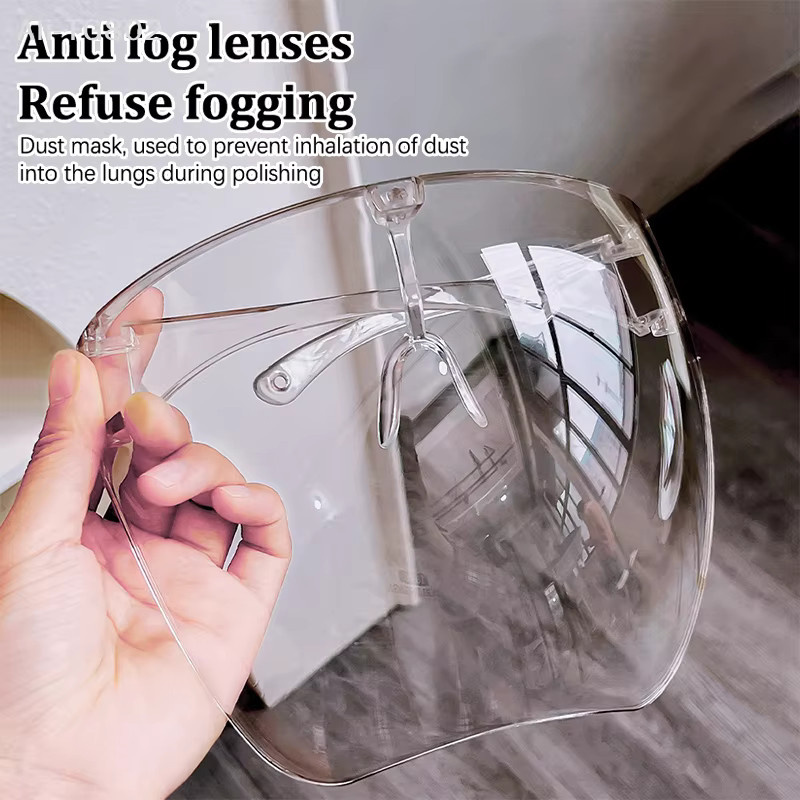 Professioneller Vollgesichtsschutz Unisex in Transparent mit Augenschutz und Visier für Nagelkunst und Küche B/T/H: 16 x 14 x 11 cm - Bild 3