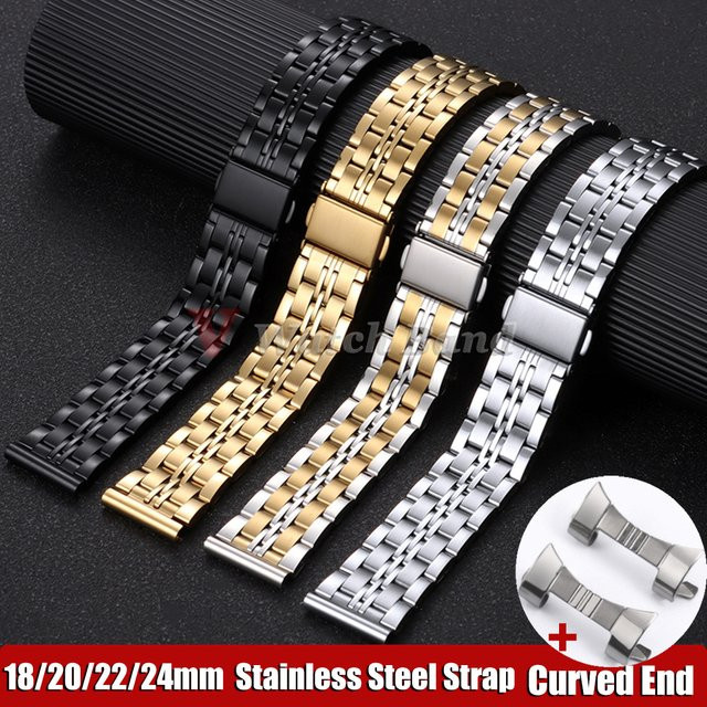 Uhrenarmband Edelstahl, Silber, Unisex, Faltschließe - Bild 1
