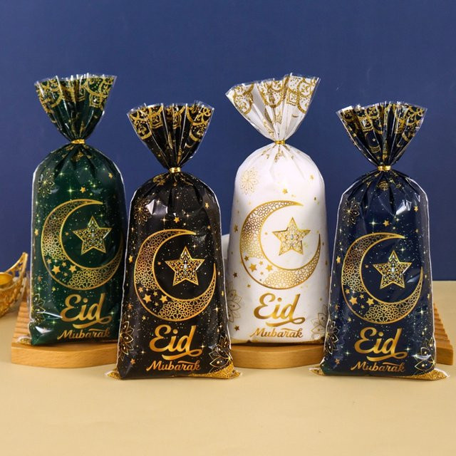 Eid Mubarak Geschenkverpackungsbeutel aus Kunststoff für Süßigkeiten und Cookies, Mehrfarbiges Ramadan Partyzubehör - Bild 1