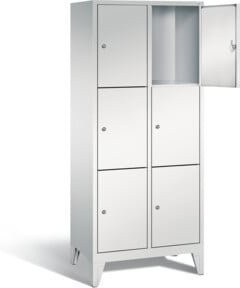 C+P Garderobenschrank Classic in Lichtgrau mit Soft-Close-Türen und Schloss, H x B x T: 185 x 81 x 50 cm - Bild 1