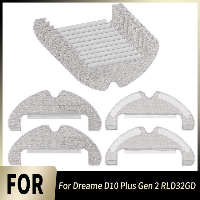Wiederverwendbare Mikrofaser-Mopp-Pads für Dreame D10 Plus Gen 2 RLD32GD, waschbare Ersatz-Wischtücher und Zubehör - Bild 1