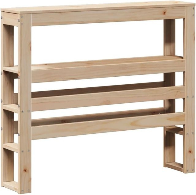 vidaXL Kopfteil aus Massivholz Kiefer mit integrierten Ablagen, Farbe: Braun/Beige, Breite: 90 cm, Höhe: 85 cm, Tiefe: 19 cm - Bild 1