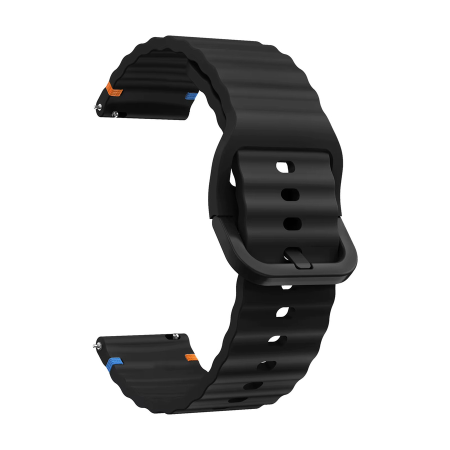 Sport-Silikonarmband, 18/20/22 mm, Schwarz, Unisex - Bild 2