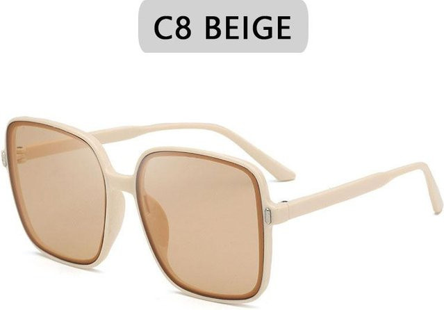 Übergroße Sonnenbrille, quadratisch, Kunststoff, Vollrand, White, Unisex - Bild 1