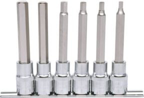 KS Tools CHROMEplus Bit-Stecknuss-Satz Innensechskant 1/2 Zoll, 6-teilig, 5-12mm, silber - Bild 1
