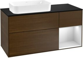 V&B Finion Waschtischunterschrank in Weiß mit Holzmaserung, Breite: 120 cm, Tiefe: 50,1 cm, Höhe: 50,1 cm - Bild 1
