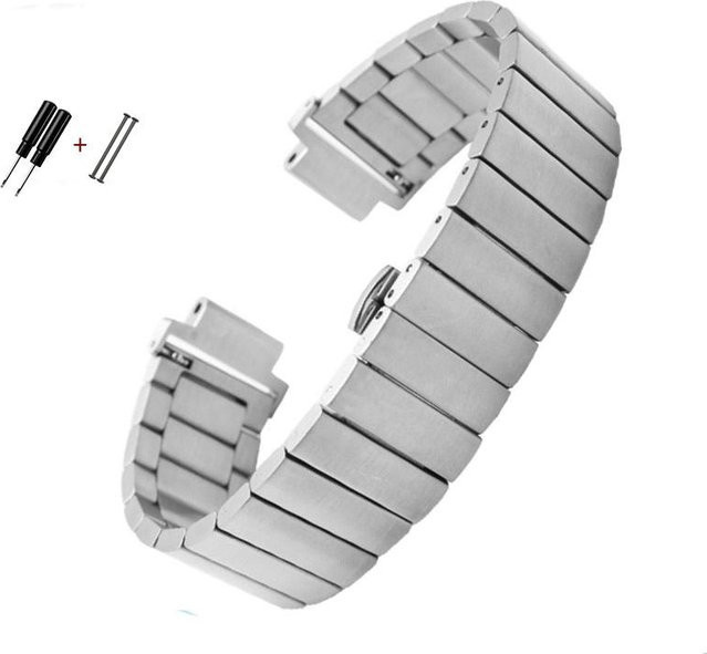 TIMEX Uhrenarmband Edelstahl, Silber, Schwarz, Herren - Bild 1