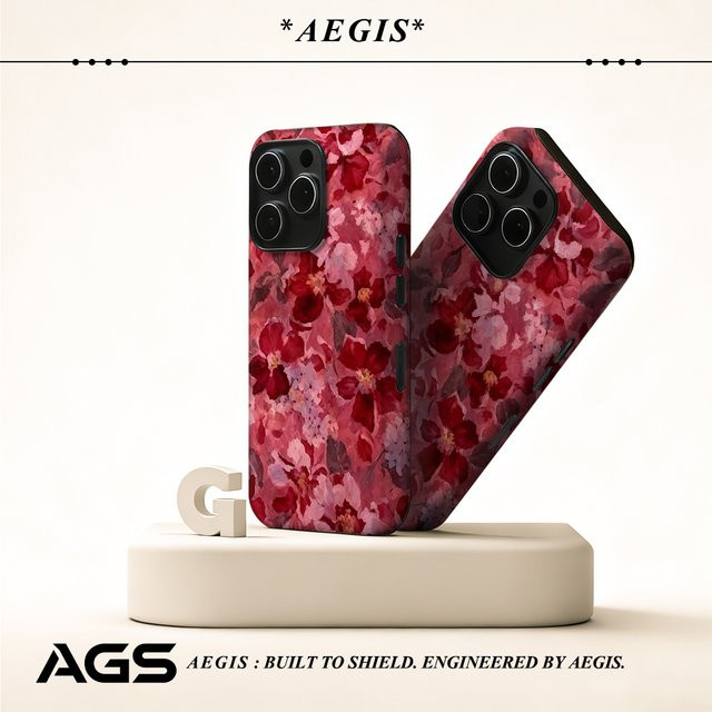 Potdemiel Fuchsia Floral Cluster Handyhülle für iPhone 17 16 15 14 13 Pro Max Plus mit magnetischer Single und Double-Layer Tough Case in Pink Multicolour - Bild 1