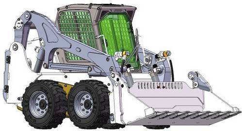 Thicon Models 58500 Kompaktlader Elektro RC Funktionsmodell Bausatz im Maßstab 1:14 in Schwarz und Weiß mit Edelstahl-Elementen - Bild 1