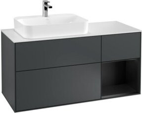V&B Waschtischunterschrank Finion mit Wandbeleuchtung, Breite: 120 cm, Tiefe: 50,1 cm, Lackiert - Bild 1