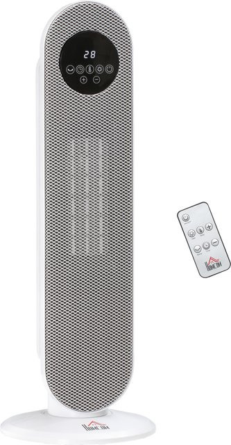HOMCOM Turmheizlüfter mit 2000W PTC Keramik-Heizung in Weiß inklusive Fernbedienung, Oszillation und 12h Timer - Bild 1