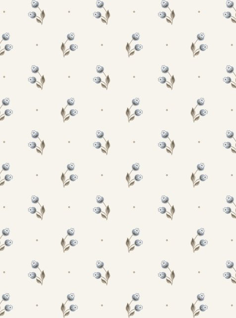 Sandberg Wallpaper Siv in Misty Blue – Skandinavische Vlies Tapete mit botanischem Design in Cream/Blue - Bild 1
