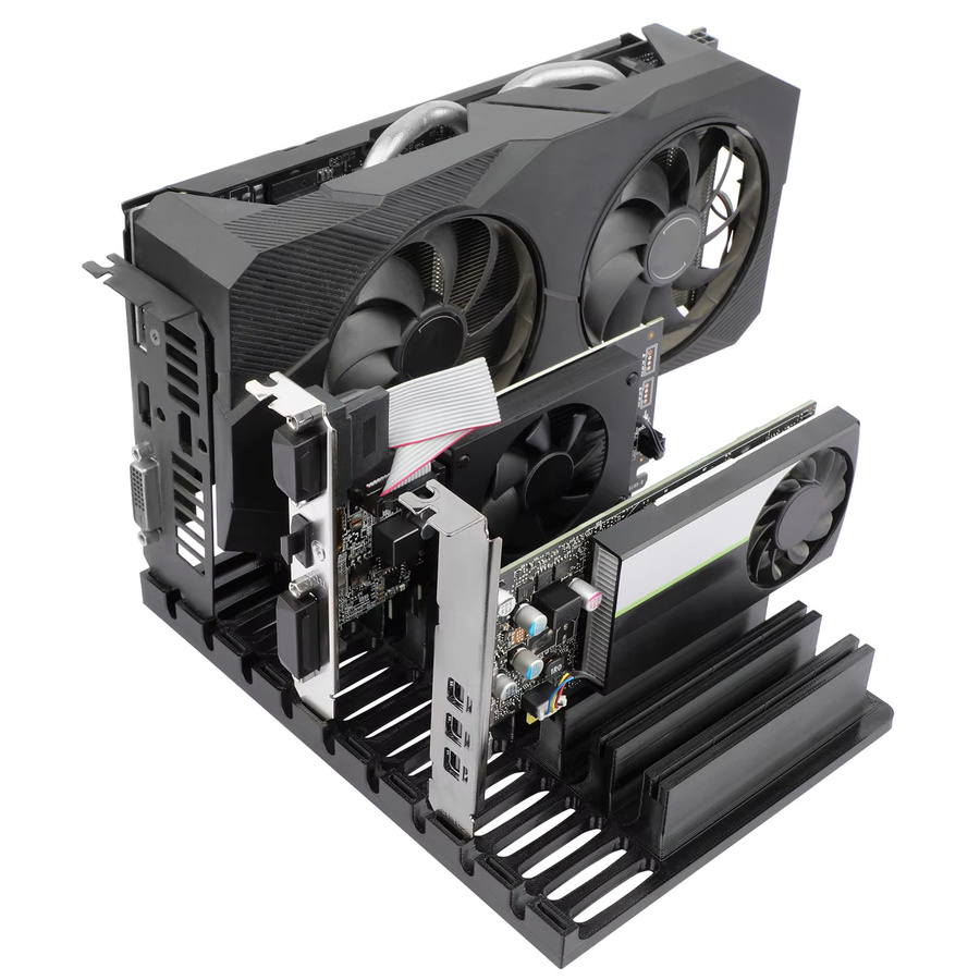 RGEEK PCIE Card Storage Board mit 10 Slots für Grafikkarte, GPU, Netzwerkkarte und Erweiterungskarten, Schwarz - Bild 3
