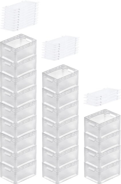 PROREGAL SuperSparSet mit 20 transparenten Eurobehältern LightLine inklusive Auflagedeckel, H x B x T: 22 x 30 x 40 cm, 24 Liter Eurobox - Bild 1