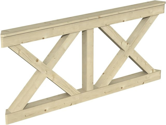 Skan Holz Brüstung Andreaskreuz aus Fichte Natur, B/H: 78,5 x 84 cm - Bild 1