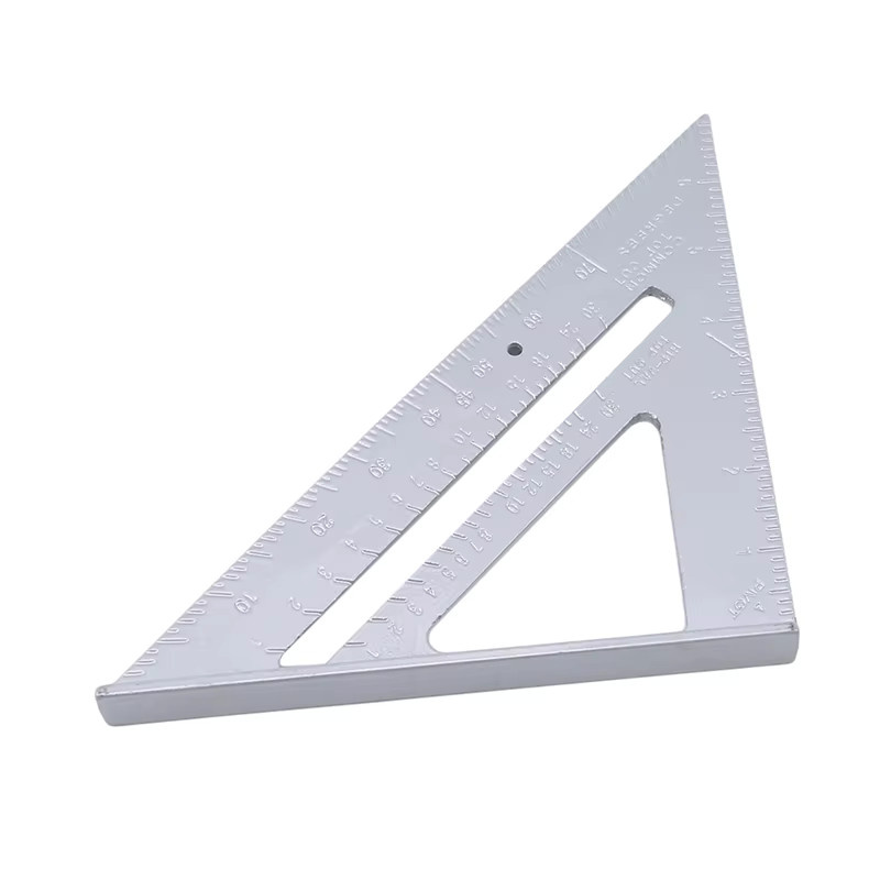 Metrisches Präzisionswinkellineal aus Aluminiumlegierung in Silber, 7 Zoll Dreieckswinkel als Markierungs- und Messwerkzeug für 90 Grad Winkel - Bild 2