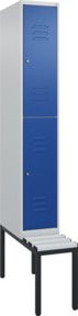 C+P Doppelstock-Spind Classic PLUS Sitzbank mit 1 Abteil und unterbautem Spind, Kunststoff-Sitzfläche, B/T/H: 212,0 x 30,0 x 81,5 cm - Bild 1