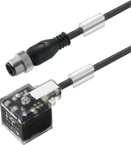 Weidmüller Ventilstecker M12 A Bauform A gerade mit angespritzter Leitung PUR Schwarz Kabellänge: 5 m PUR SAIL-VSA-DS-M12G-5.0U 1316550500 - Bild 1