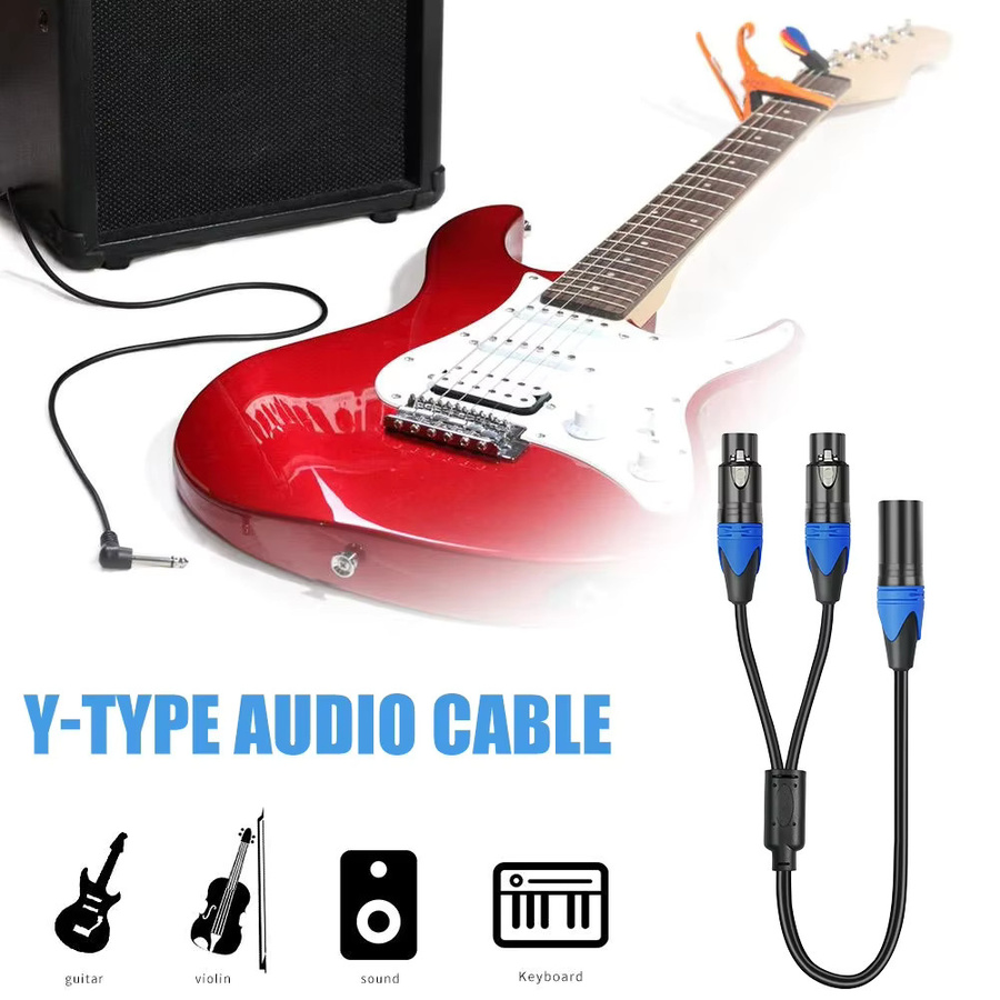 XLR-Splitterkabel Schwarz 50 cm mit 1 XLR-Buchse auf Dual-XLR-Stecker für Mikrofone, Mixer und Verstärker - Bild 5