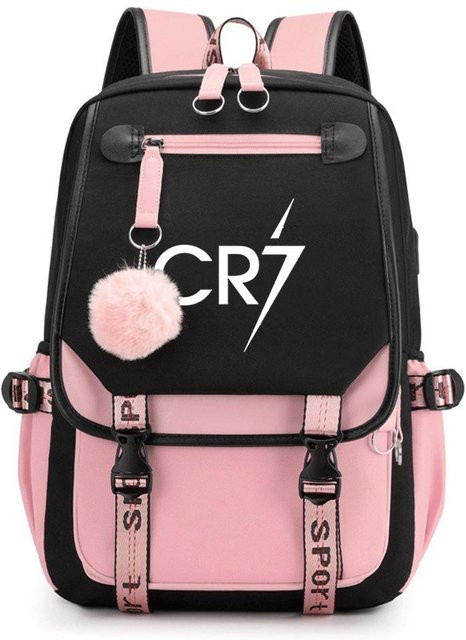 3-teiliges Schulrucksack-Set in Pink aus Oxford-Stoff mit großem Fassungsvermögen, Schultasche, Schultergurt und Federmäppchen - Bild 1
