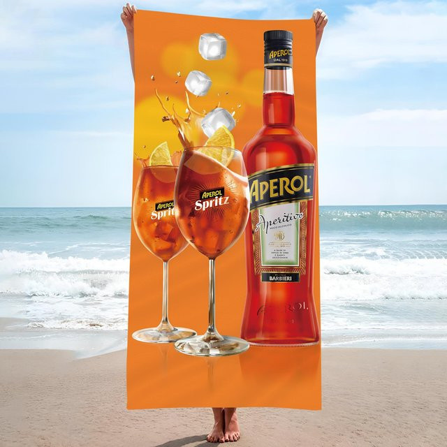 Strandtuch A-Aperol Anime Design von JMG Household Supplies in Orange, B/H: 75 x 150 cm - Bild 1