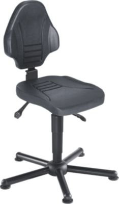 MeyChair Workster Pro W13 Arbeitsdrehstuhl in Schwarz mit PU-Schaum und Gleitern für Home Office und Profis, Belastbarkeit bis 250 kg - Bild 1