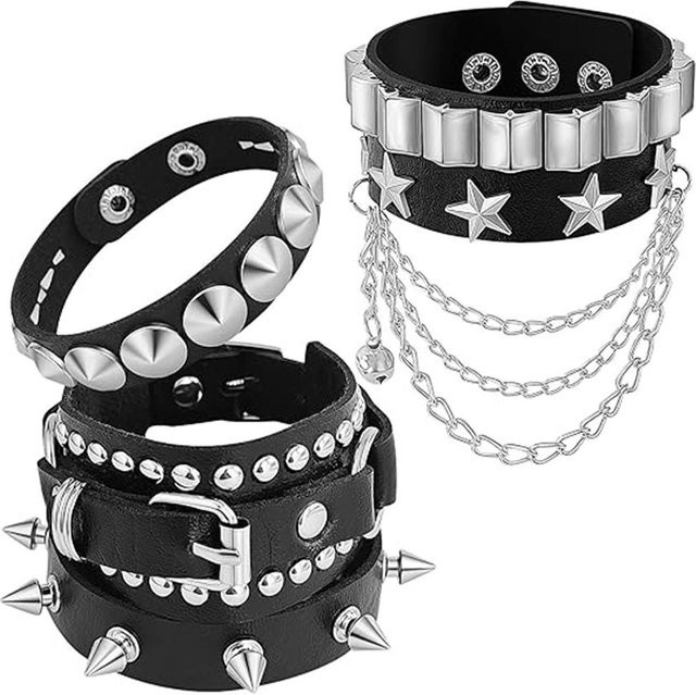YIRAN Nagelarmband, PU-Leder, gray, Unisex - Bild 1