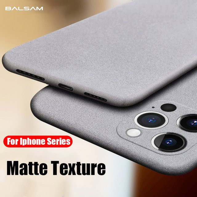 Ultradünne Sandstein-Matte-Hülle für iPhone 15 14 13 12 11 Pro Max Plus Mini 16, stoßfeste TPU-Schutzhülle mit Scrub-Rückseite in Balsam - Bild 1
