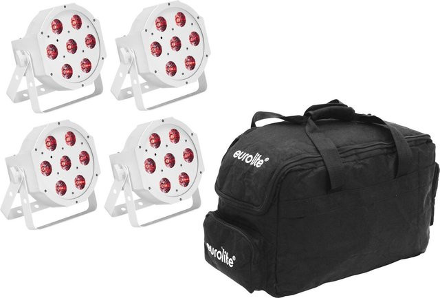 EUROLITE Set 4x LED SLS-7 HCL Spot in Weiß inklusive Soft-Bag - Bild 1