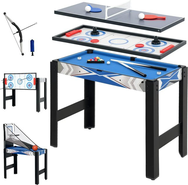 SPORTNOW Multigame Spieltisch MDF Blau Schwarz - Bild 1